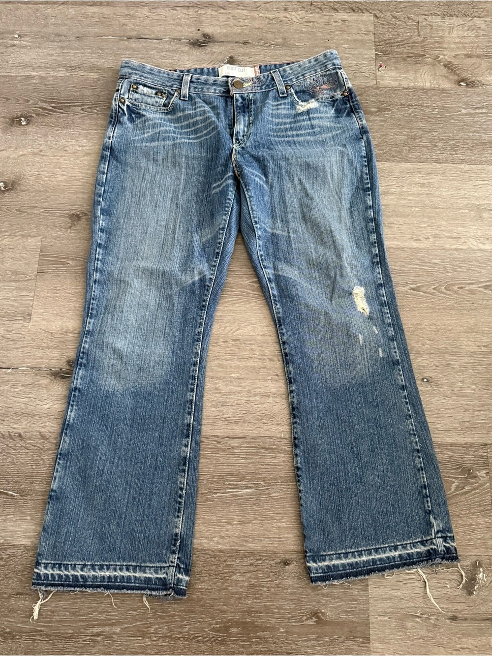 Women’s Blue Distressed Bootcut Jeans | Levis | Size 14